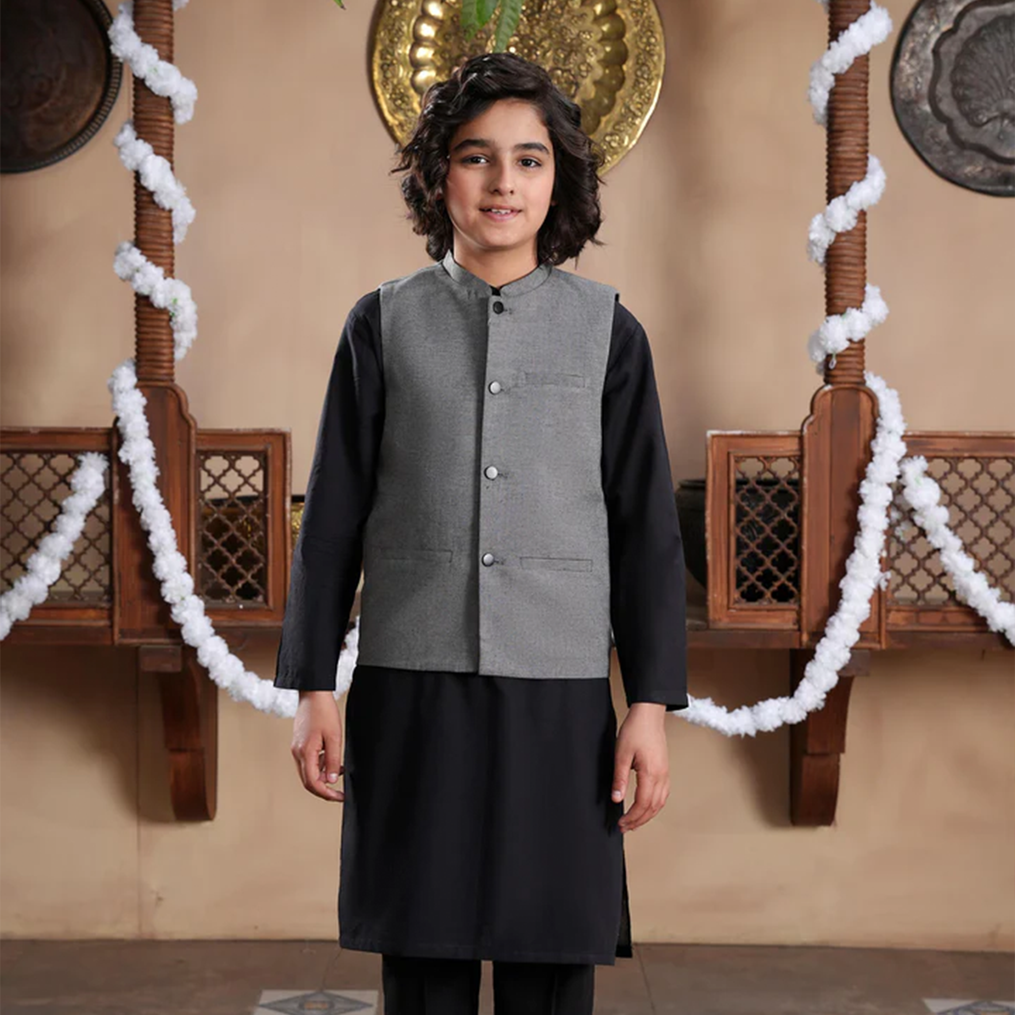Kurta With Waistcoat & Trousers